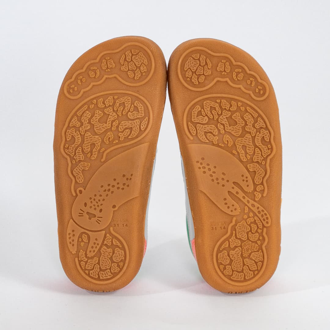 Tenis cuero barefoot plateado 5