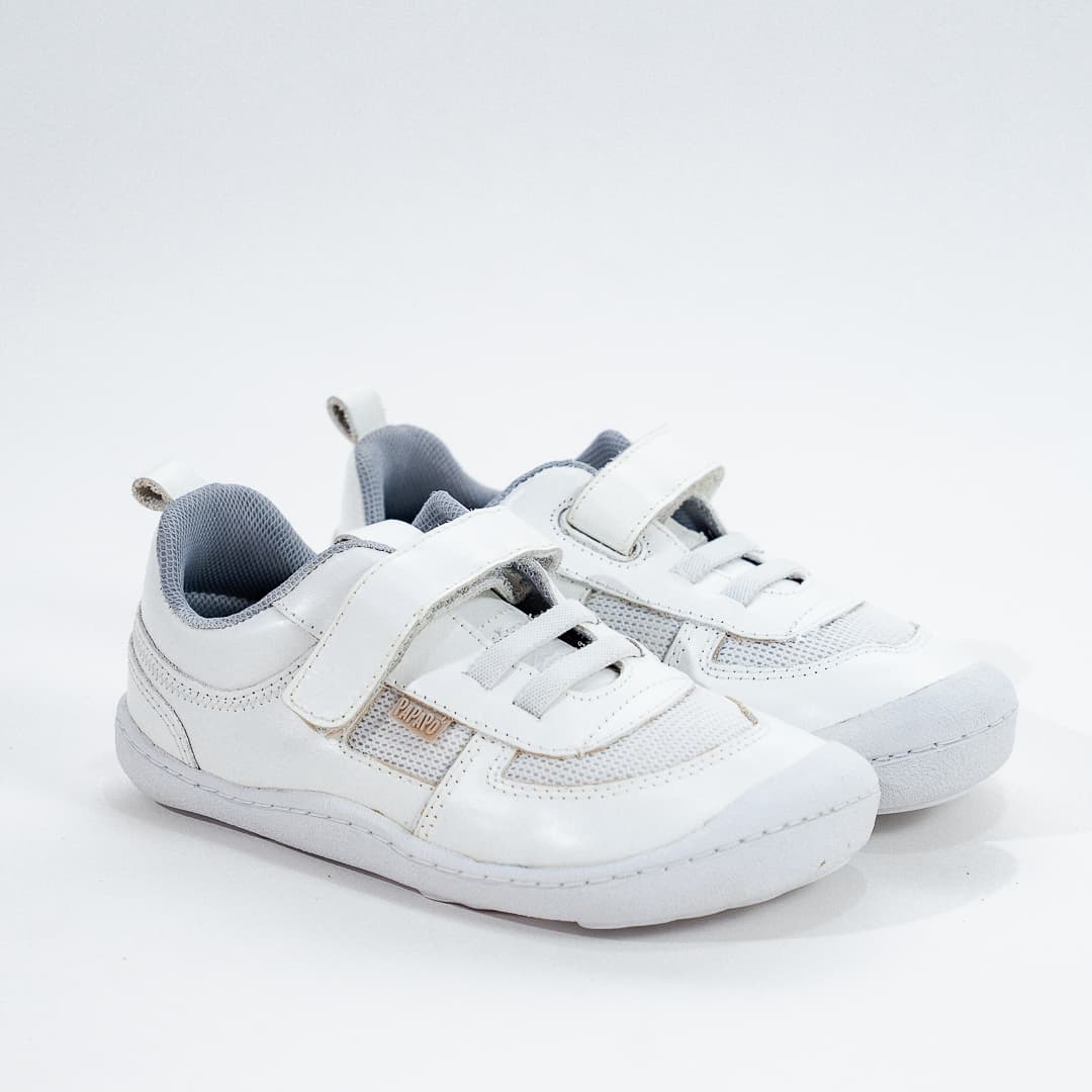 Tenis cuero barefoot blanco 1