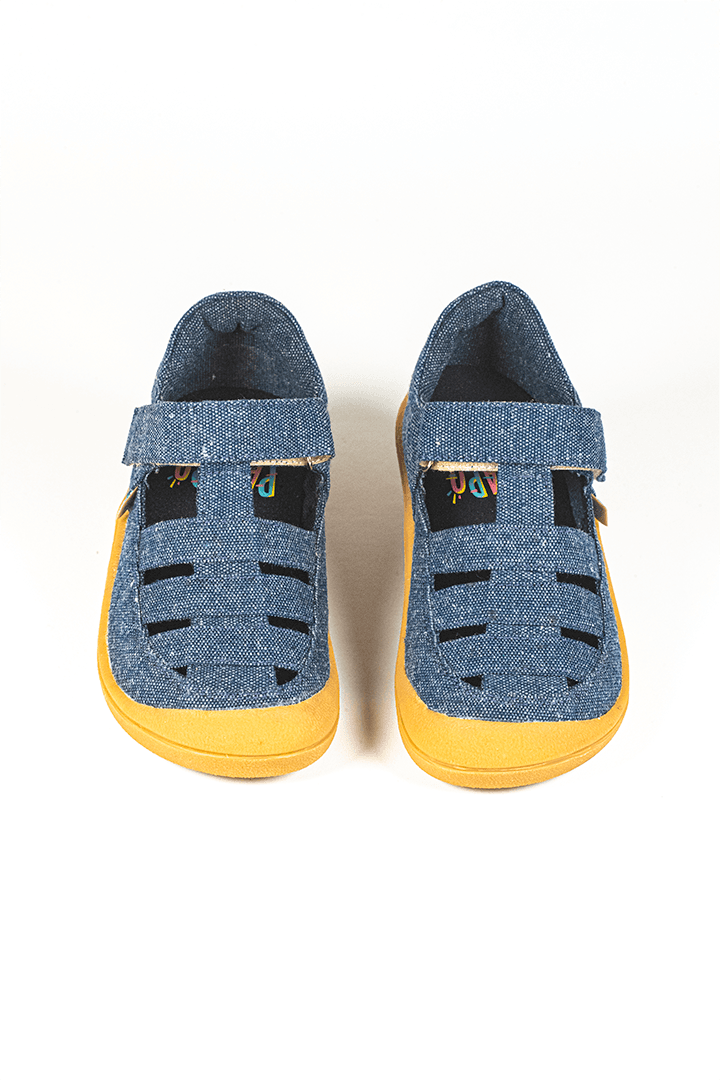 Sandalias textil barefoot azul 1