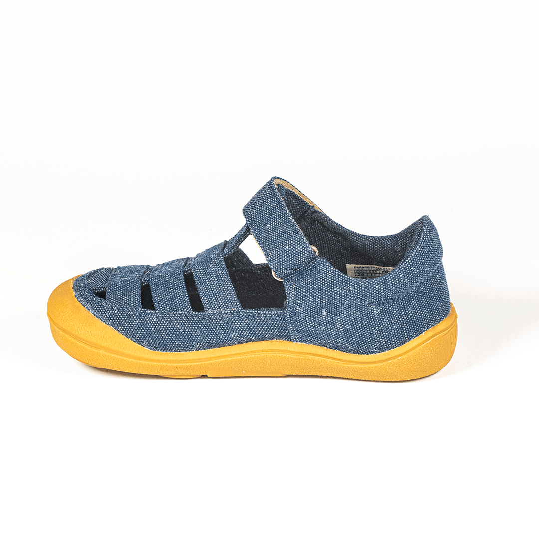 Sandalias textil barefoot azul 4
