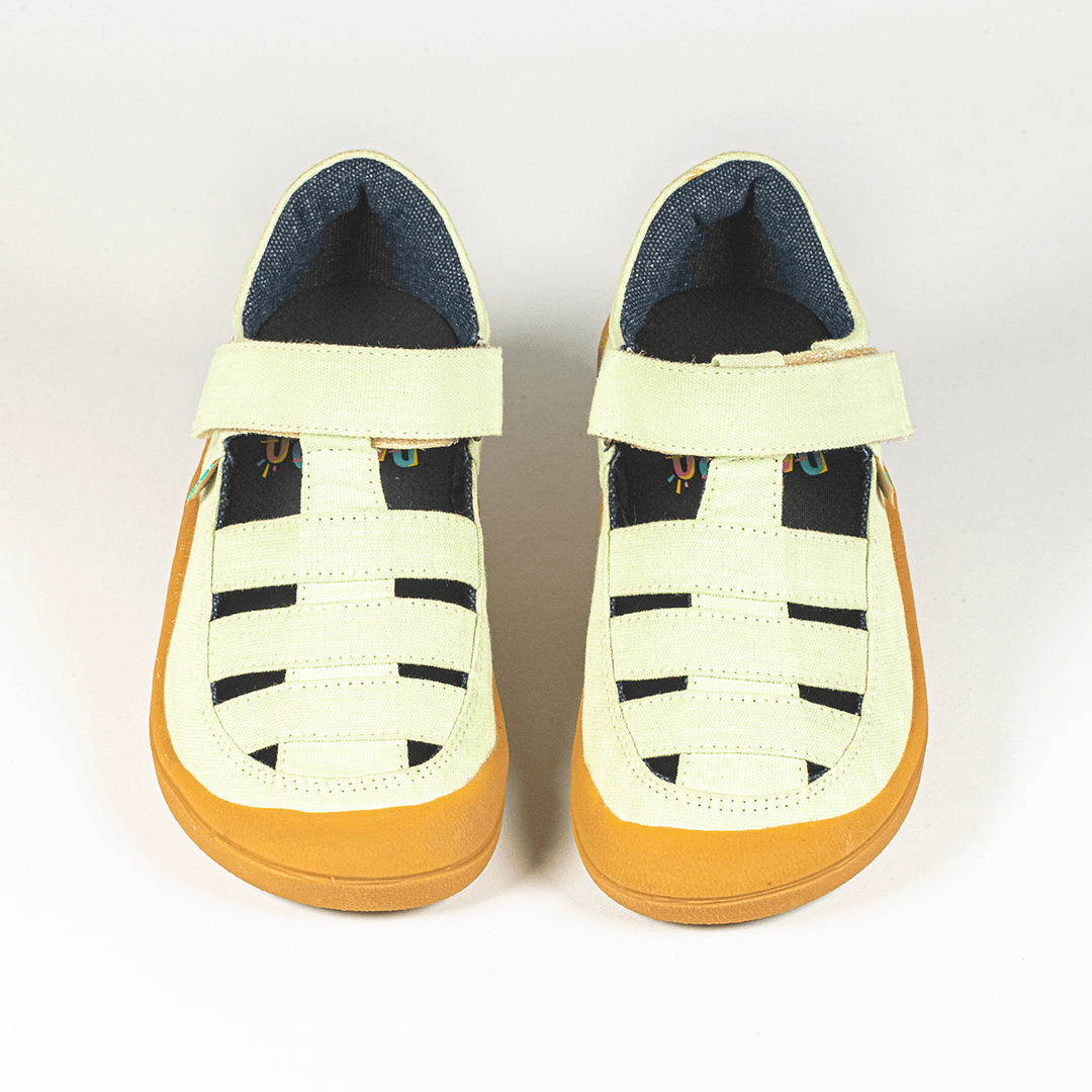 Sandalias textil barefoot verde 1