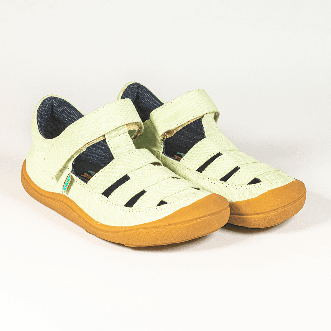 Sandalias textil barefoot verde 2