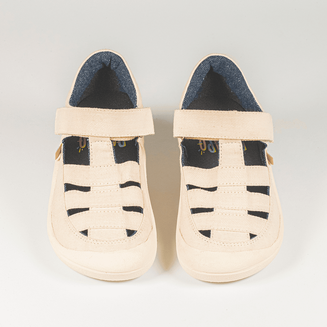 Sandalias textil barefoot blanco 1
