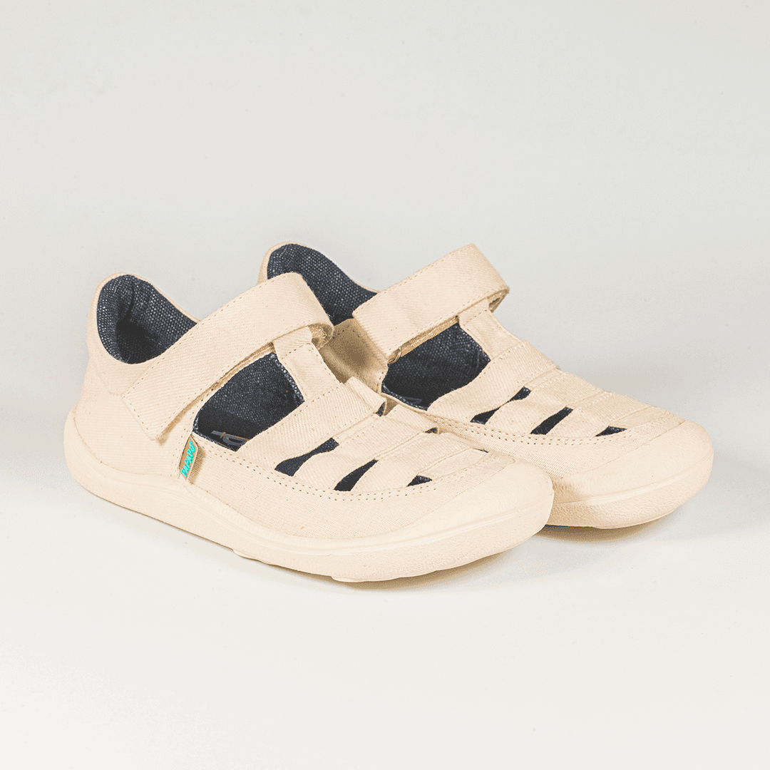 Sandalias textil barefoot blanco 2