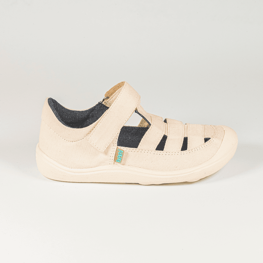 Sandalias textil barefoot blanco 3